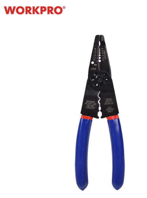 ALICATE PUNTA LARGA PELACABLE MULTIUSO 200MM WORKPRO