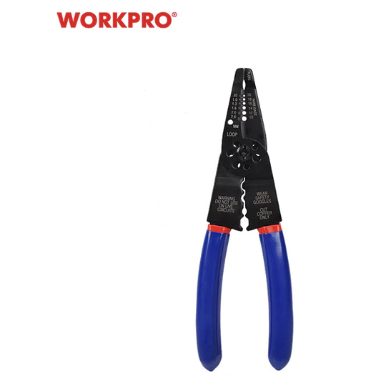 ALICATE PUNTA LARGA PELACABLE MULTIUSO 200MM WORKPRO