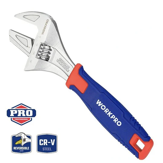 LLAVE AJUSTABLE 8  PULG APERTURA AMPLIA WORKPRO