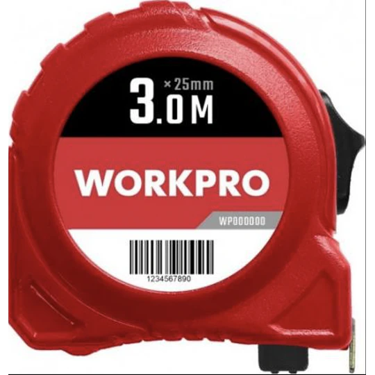 HUINCHA 3 MTS PLASTICA ROJA WORKPRO