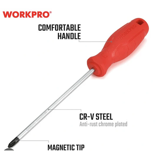 DESTORNILLADOR PH2X100MM ROJO WORKPRO