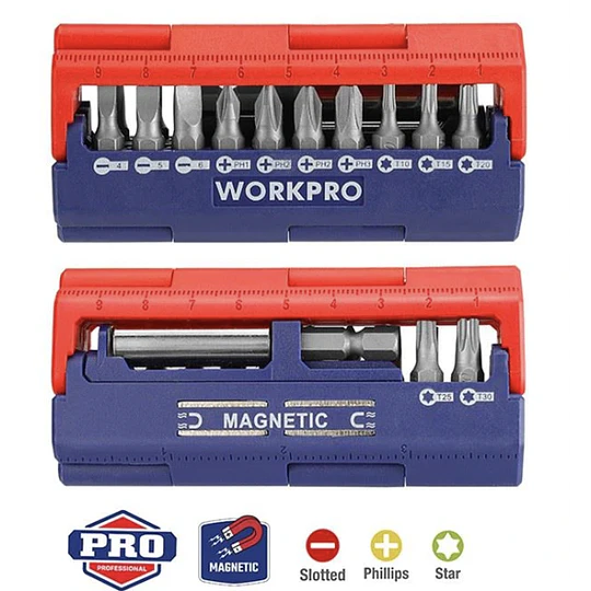 JUEGO PUNTAS DESTORNILLADOR 13PCS WORKPRO