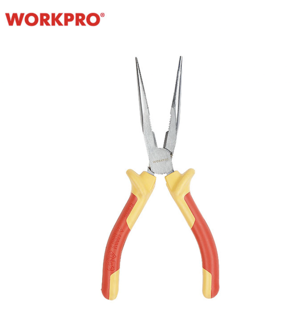 ALICATE DE PUNTA CURVA INDUSTRIAL AISLADO VDE 200MM/8" INGCO HIBNP28208