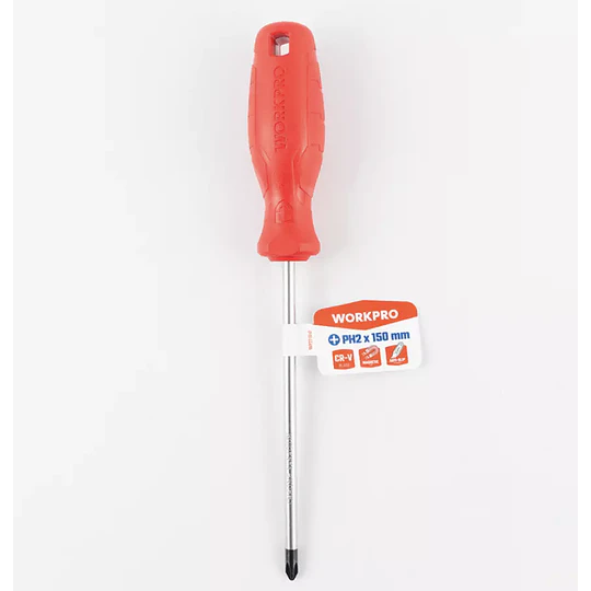 DESTORNILLADOR PH2X150MM ROJO WORKPRO