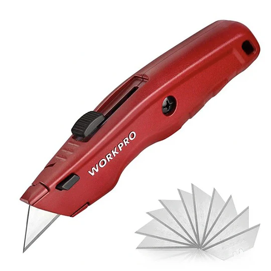 CORTA CARTON ALUMINIO ROJO WORKPRO