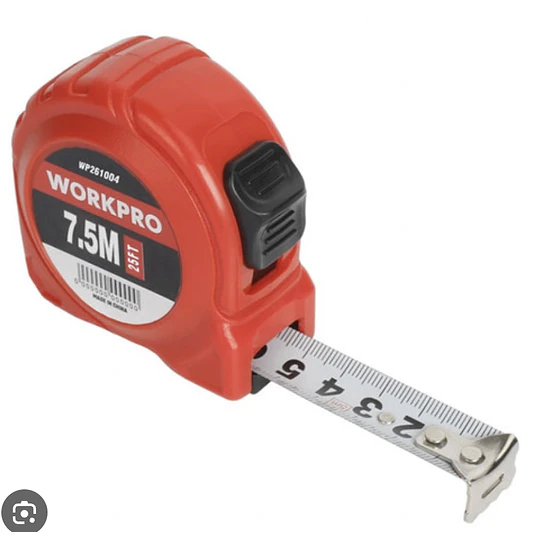 HUINCHA 7.5MTS PLASTICA ROJA WORKPRO
