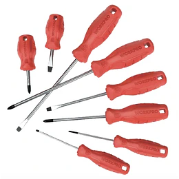 SET DESTORNILLADOR 8 PCS ROJO WORKPRO