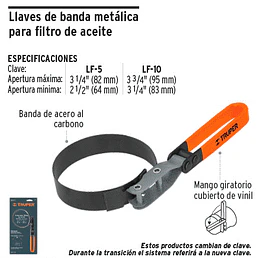 LLAVE FILTRO ACEITE LF-5 TRUPER