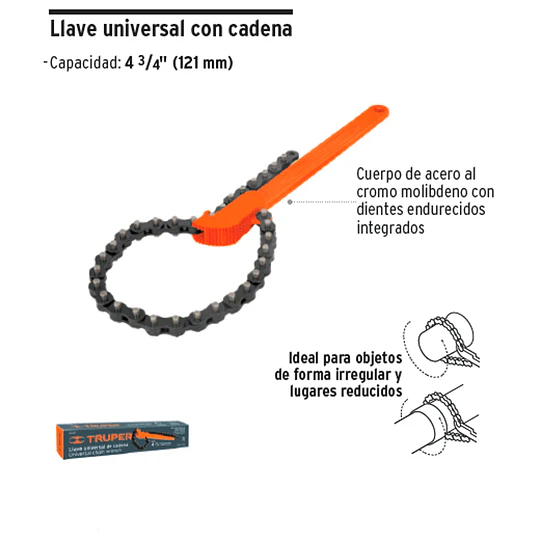 LLAVE UNIVERSAL CON CADENA 300 MM LLC-801 TRUPER