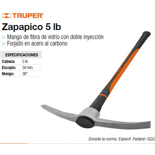 PICOTA TRUPER 5 LBS MANGO FIBRA VIDRIO # ZP-5M