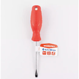 DESTORNILLADOR PLANO 5.5X100MM ROJO WORKPRO