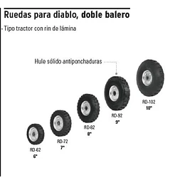 RUEDA P/CARRO T/ YEGUA COMPLETA TRUPER 6PULG # RD-62