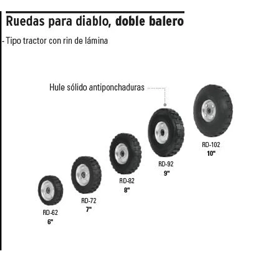 RUEDA P/CARRO T/ YEGUA COMPLETA TRUPER 8PULG # RD-82