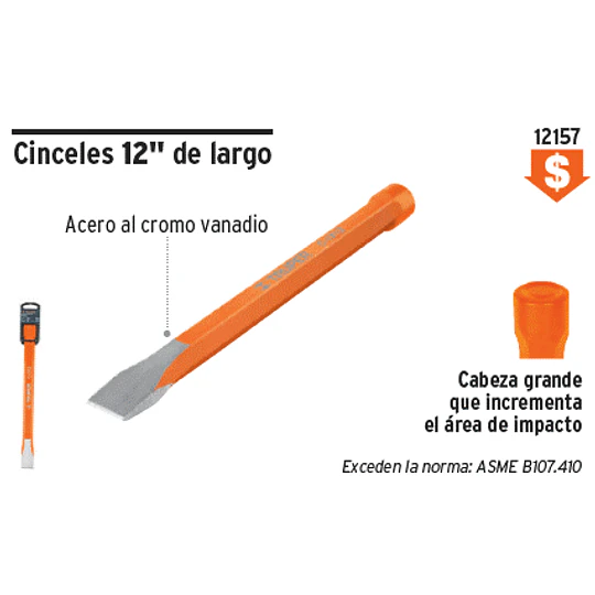 CINCEL TRUPER 3/4X 12PULG # C-3/4X12