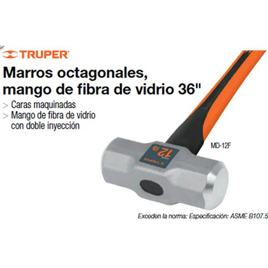 COMBO TRUPER 10 LBS. MANGO FIBRA VIDRIO# MD-10F