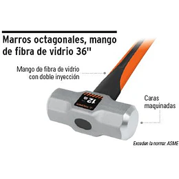 COMBO TRUPER 8 LBS. MANGO FIBRA VIDRIO# MD-8F