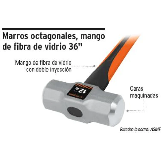 COMBO TRUPER 8 LBS. MANGO FIBRA VIDRIO# MD-8F