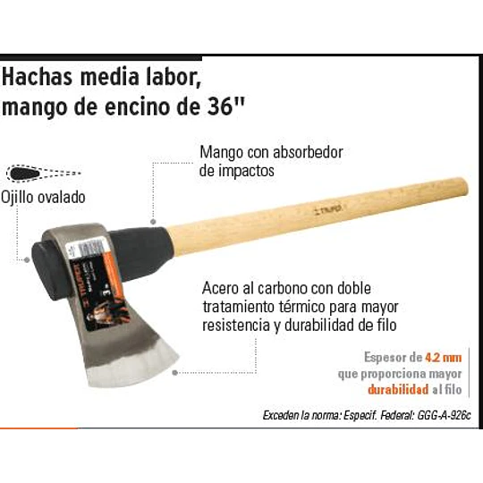 HACHA TRUPER MEDIA LABOR 4  LBS. # ML-4M  C/MANGO 36