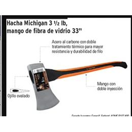HACHA TRUPER MICHIGAN C/MANGO FIBRA 3.1/2LBS HM-3-1/2F