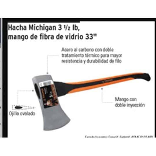 HACHA TRUPER MICHIGAN C/MANGO FIBRA 3.1/2LBS HM-3-1/2F