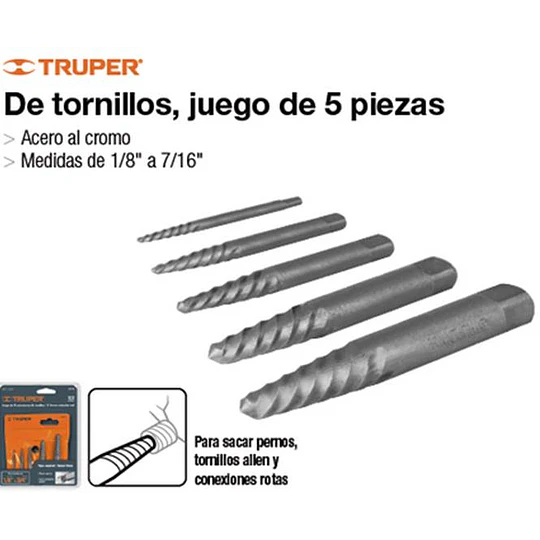 EXTRACTOR PERNO TRUPER JGO. 5 PZ  # EXT-5