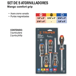 SET DE 5 ATORNILLADORES TRUPER