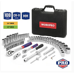 SET CHICHARRA 1/2 Y 1/4 108PCS WORKPRO