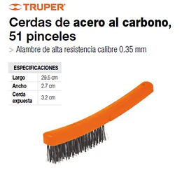 ESCOBILLA ACERO TRUPER C/MANGO 4 X 16 HILERAS # CEA-54