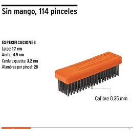 ESCOBILLA ACERO TRUPER S/MANGO 6 X 19 HILERAS # CEA-36