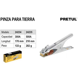 PINZA PARA TIERRA 500A PRETUL