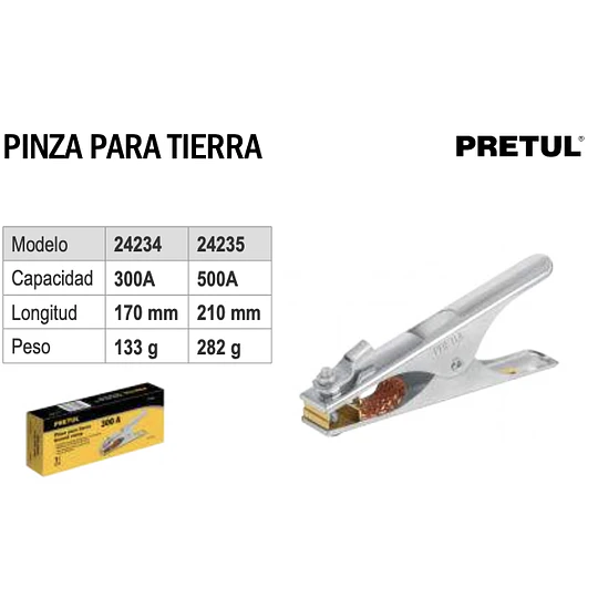 PINZA PARA TIERRA 500A PRETUL