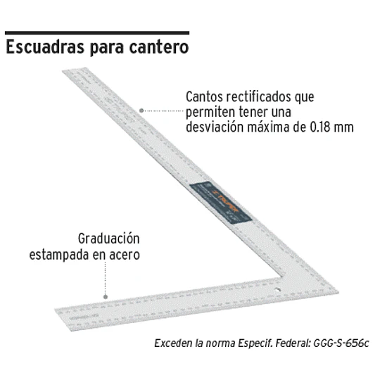 ESCUADRA TRUPER ALBANIL 24PULG # E-16X24