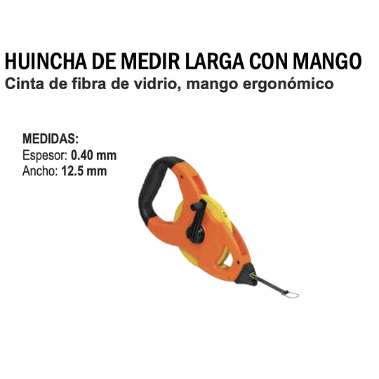 HUINCHA DE MEDIR LARGA CON MANGO 100 MTS TRUPER