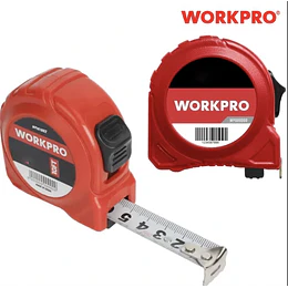 HUINCHA 5MTS ROJA WORKPRO