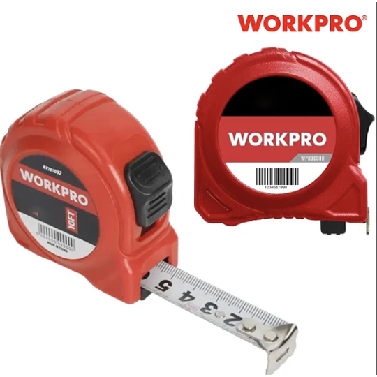 HUINCHA 5MTS ROJA WORKPRO