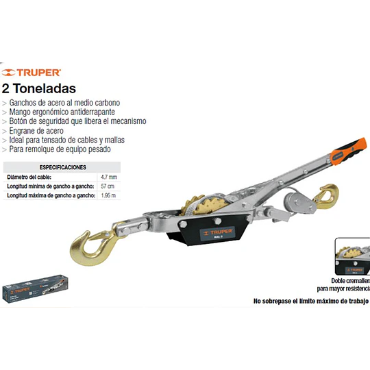 TECLE ARRASTRE TRUPER 2 TON # MAL-2