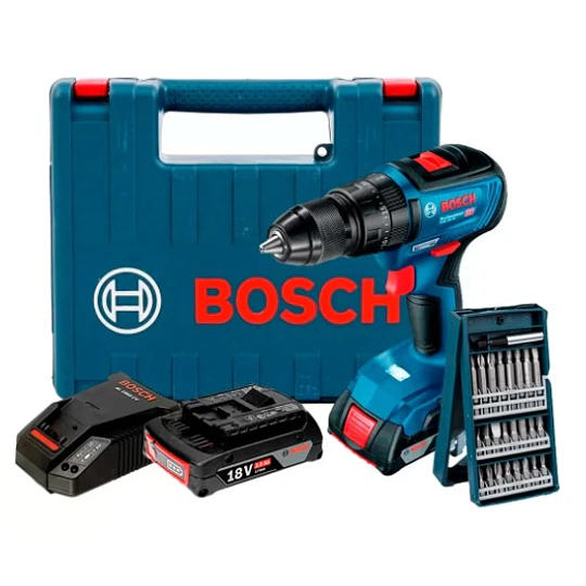 TALADRO PERC/ATORNIL 18V GSB 18V-50 EC+2BAT 18V 2A+CARGADOR+L-CASE+3ACC BOSCH