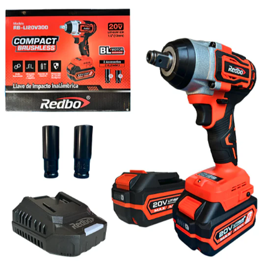 LLAVE DE IMPACTO ION-LITIO 20V REDBO