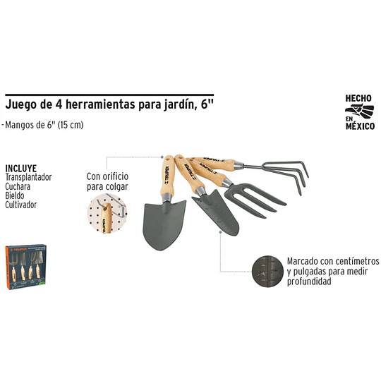 HERRAMIENTAS TRUPER JARDIN 6 (4PZAS) # JJ-4