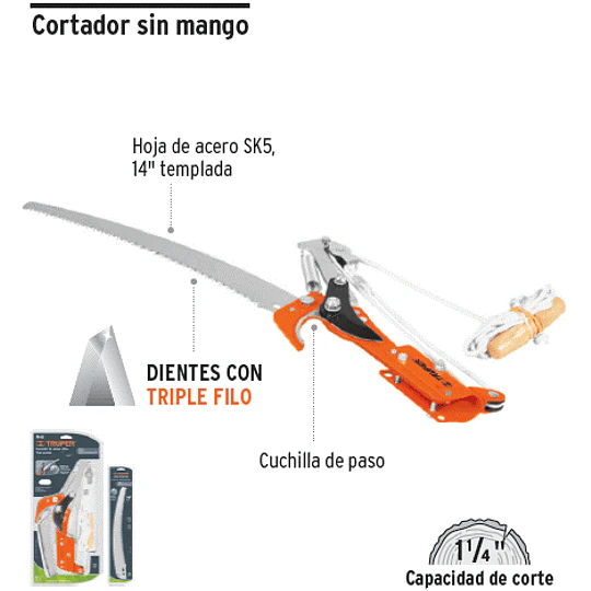 TIJERA TRUPER CORTA RAMAS S/MANGO # TR-82
