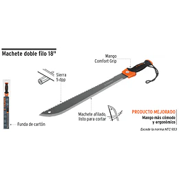 MACHETE DOBLE FILO 18PULG TRUPER 
