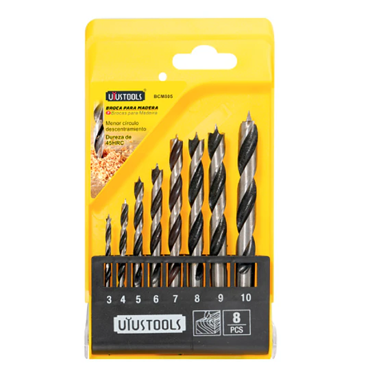 SET 8 UN BROCA MADERA (3-4-5-6-7-8-9-10mm) UYUSTOOLS