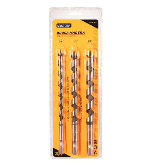SET BROCA 3UNI MADERA BARRENO (AUGER BITS) UYUSTOOLS