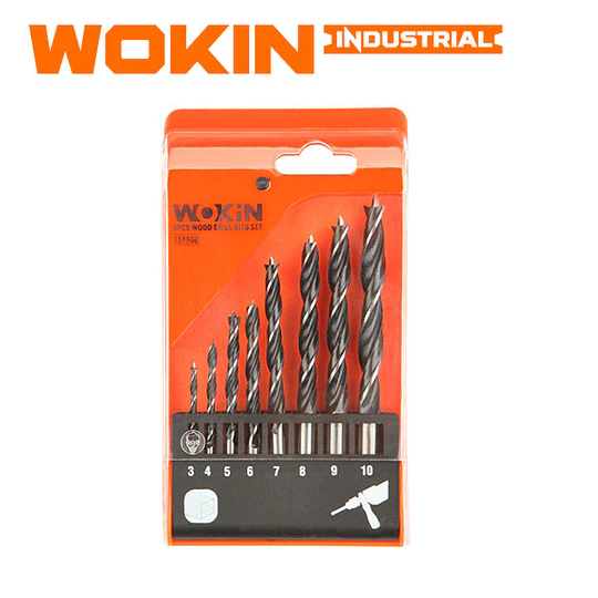SET BROCAS 8PCS MADERA 3 PUNTAS WOKIN