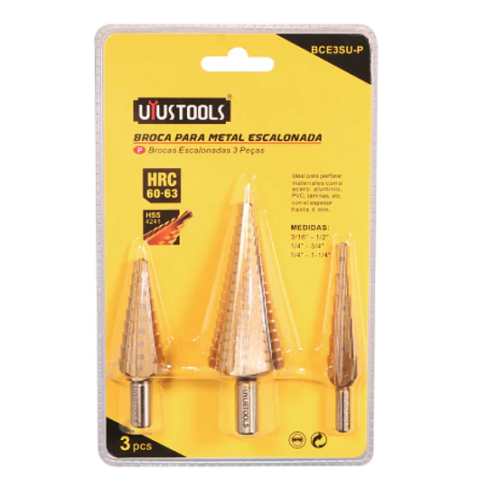 SET BROCAS ESCALONADAS METAL 3UNIS UYUSTOOLS