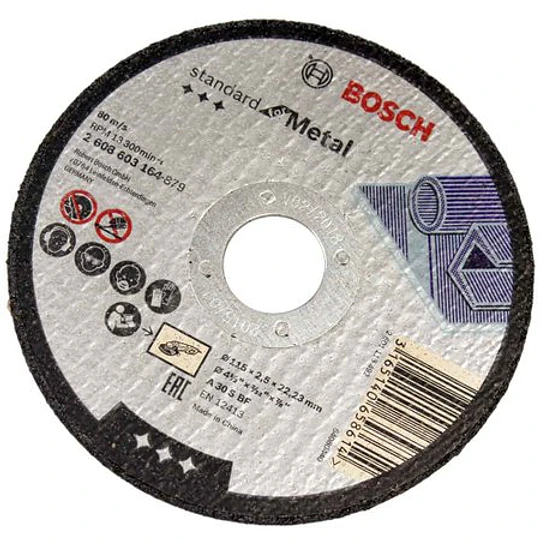 DISCO CORTE RECTO 4 1/2X7/8PULG 2,5MM ESPESOR, GRANO 30 BOSC