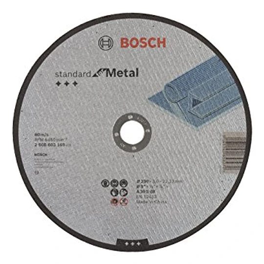 DISCO CORTE RECTO 9 X 7/8 3MM ESPESOR GRANO 30 BOSCH
