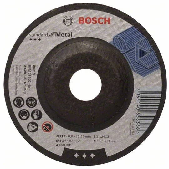 DISCO DESBASTE 4.1/2 X 7/8 X 6mm GRANO 24 BOSCH
