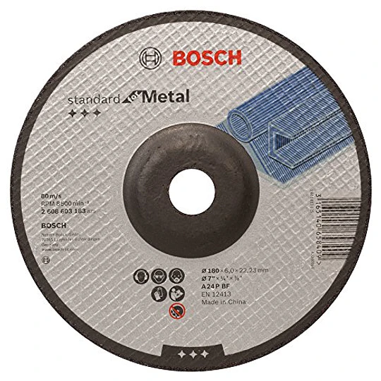 DISCO DESBASTE 7X7/8 PULG, 6MM ESPESOR, GRANO 24 BOSCH