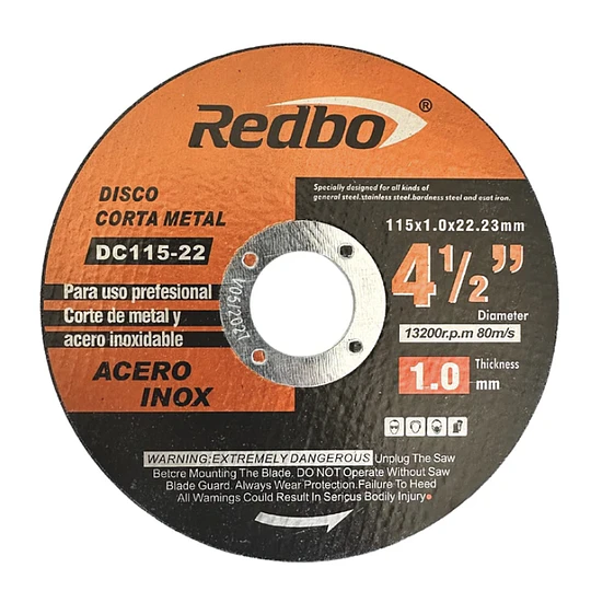 DISCO CORTE 4 1/2 X 1.0MM REDBO